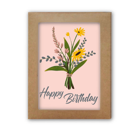 Happy Birthday Flower Bouquet Card | Boxed Set of 8