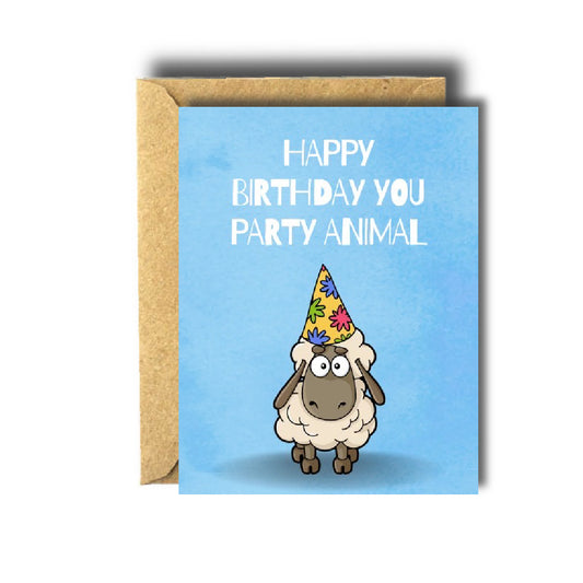 Funny Party Animal Birthday Card