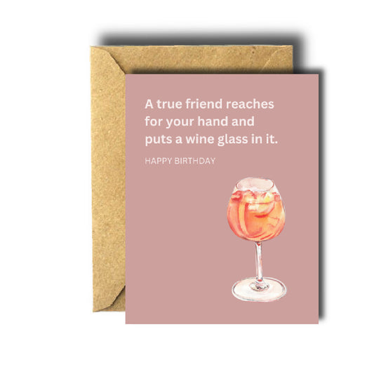 Wine Glass Birthday Card