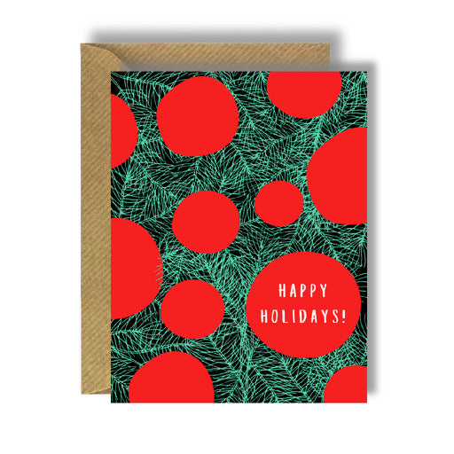 Happy Holidays Greenery Winter Christmas Greeting Card